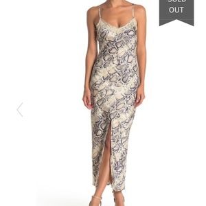 Sleeveless Snake Print Midi Dress